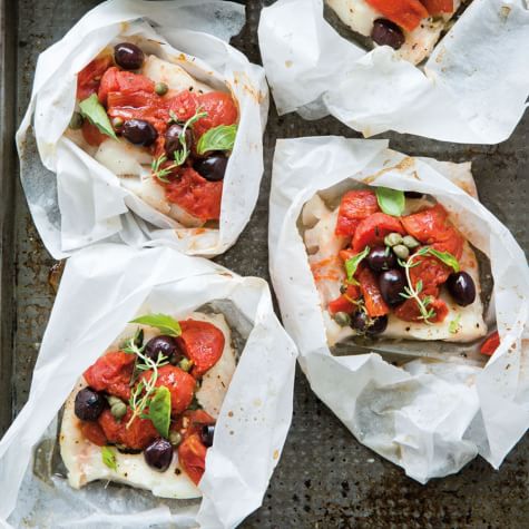 Fish Puttanesca en Papillote with Zucchini-image