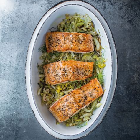 Salmon with Leeks, Fennel &amp;amp; Lemon-image
