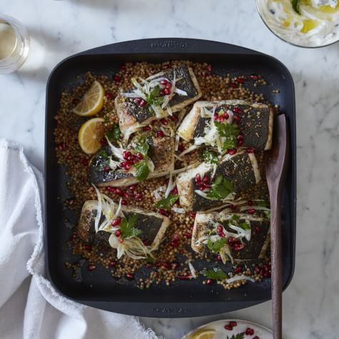 Lemon Za Atar Cod With Crispy Couscous And Yogurt Sauce Williams Sonoma