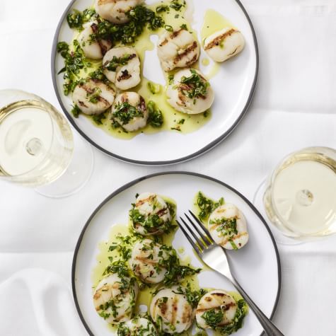 Seared Scallops with Green Olive Chimichurri-image
