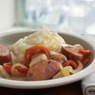 Ale-Braised Sausages with Bell Peppers