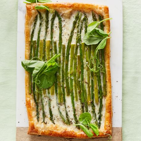 Puff Pastry Tart with Asparagus and Burrata-image
