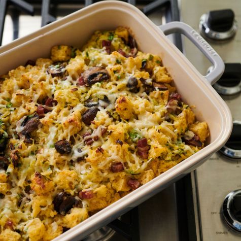 Mushroom &amp;amp; Leek Bread Pudding-image
