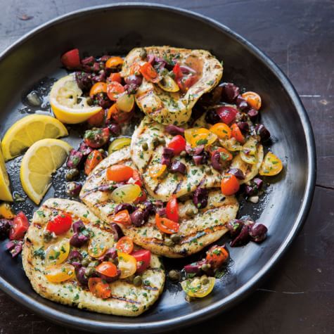 Grilled Calamari Steaks with Mediterranean Salsa-image