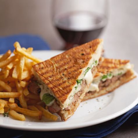 Flank Steak Panini with Matchstick Fries