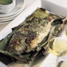 Striped Bass Grilled in Banana Leaves