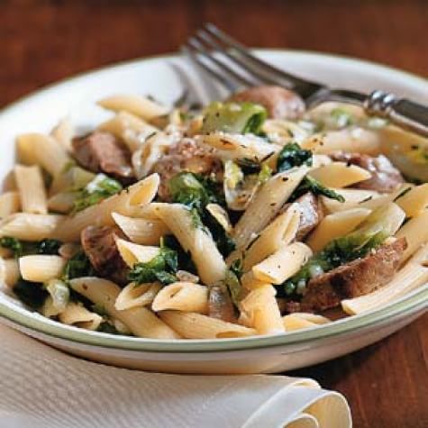 Penne with Escarole, Spicy Sausage and Rosemary
