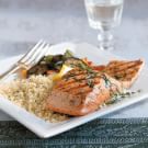 Grilled Salmon with Lemon Oil and Basil