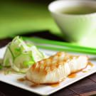 Grilled Miso-Glazed Sea Bass with Japanese Cucumber Salad