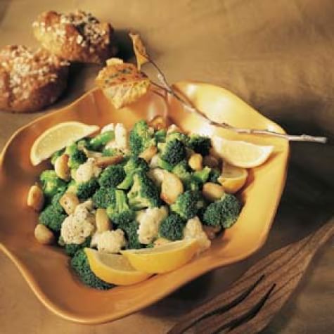 Cauliflower and Broccoli with Roasted Garlic Cloves