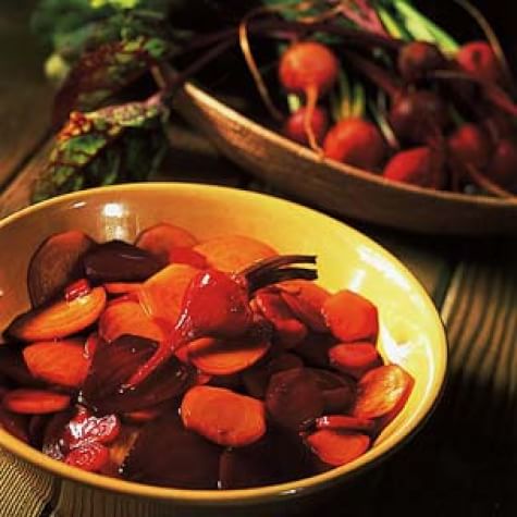 Roasted Red and Yellow Beets with Balsamic Glaze
