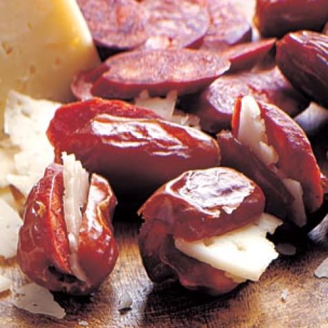 Dates Stuffed with Chorizo and Goat Cheese