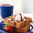 Waffles with Chocolate Malted Syrup