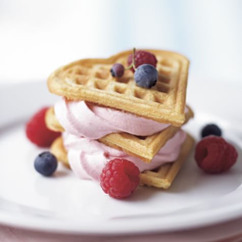 Waffle Napoleons with Raspberry Cream