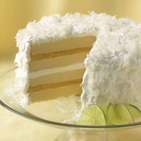 Coconut Cake with Lime Curd Filling