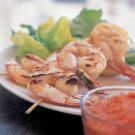 Shrimp Skewers with Romesco