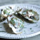 Warm Oysters with Leek and Bacon Sauce