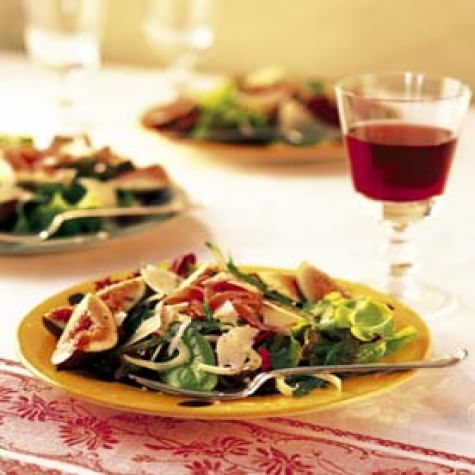 Mesclun, Arugula and Fennel Salad with Prosciutto and Pear Vinaigrette