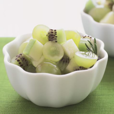 Kiwifruit, Apple & Grape Salad with Rosemary Syrup