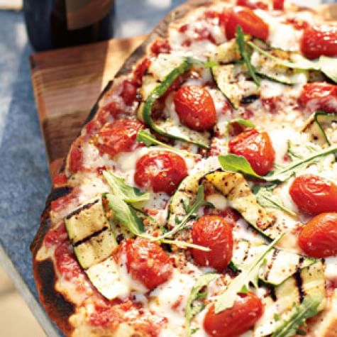 Focaccia Pizza with Zucchini, Tomatoes and Arugula | Williams Sonoma
