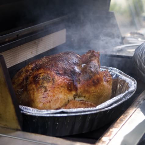 Cooking a turkey outlet on the grill