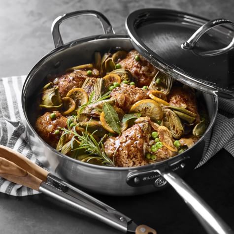 Braised Chicken with Artichokes, Peas and Lemon-image