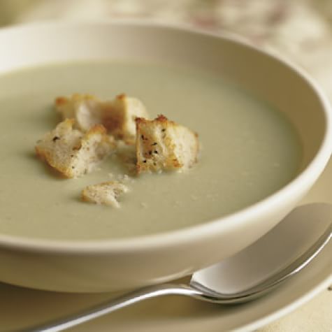 Sorrel Soup with Torn Croutons