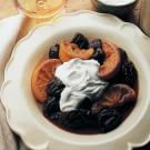 Prunes in Armagnac with Creme Fraiche