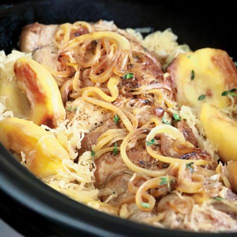 Pork Shoulder with Sauerkraut and Apples