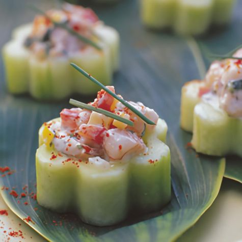 Shrimp Ceviche in Cucumber Cups Shrimp Ceviche in Cucumber Cups