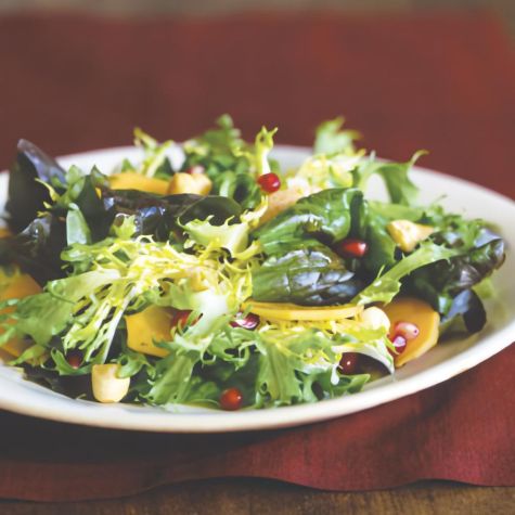 Red Oakleaf and Frisée Salad with Persimmons Red Oakleaf and Frisée Salad with Persimmons