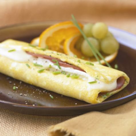 Rolled Ham and Brie Omelette
