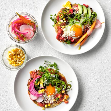 Huevos Rancheros with Roasted Tomato Sauce