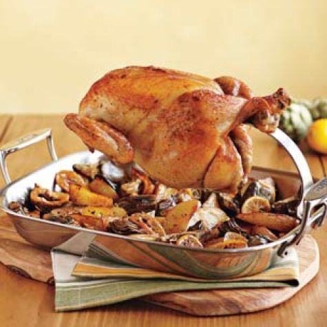 Dry-Brined Chicken & Meyer Lemon-Roasted Vegetables