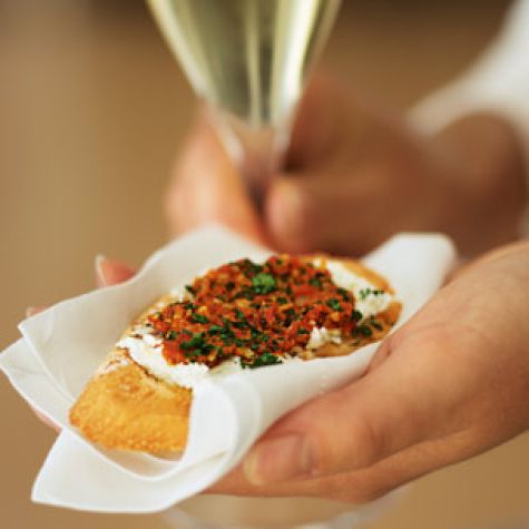 Roasted Red Pepper Pesto Crostini