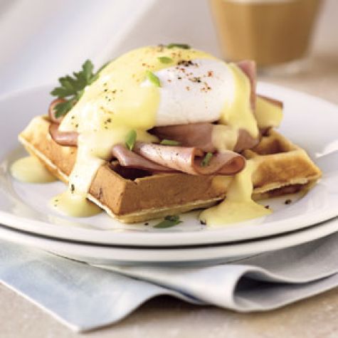 Eggs Benedict on Savory Waffles
