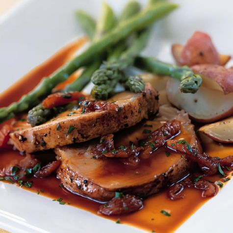 Roast Pork with Apricot Demi-Glace