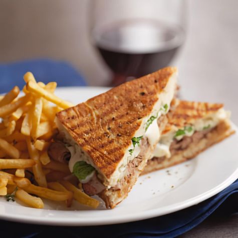Flank Steak Panini with Matchstick Fries