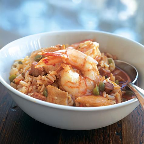 Jambalaya with Shrimp, Chicken and Ham