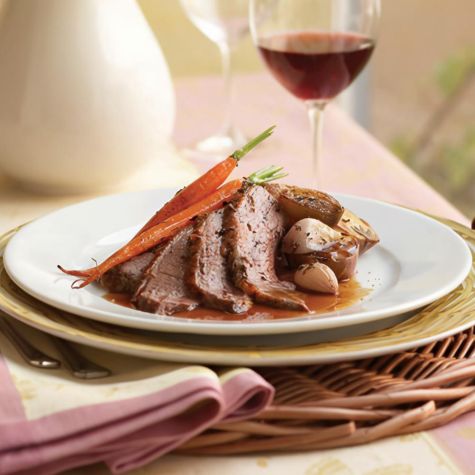 Lamb Roasted with Shallots, Mustard and Herbs