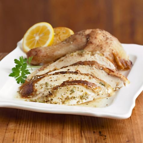 Roast Chicken with Green Peppercorns and Lemon