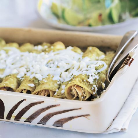 Chicken Enchiladas with Tomatillo Sauce (Enchiladas Verdes)
