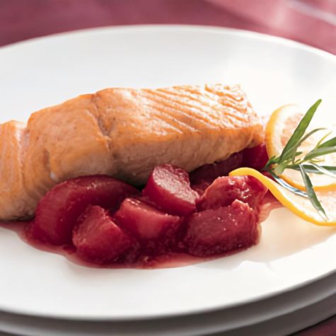 Roasted Salmon and Rhubarb