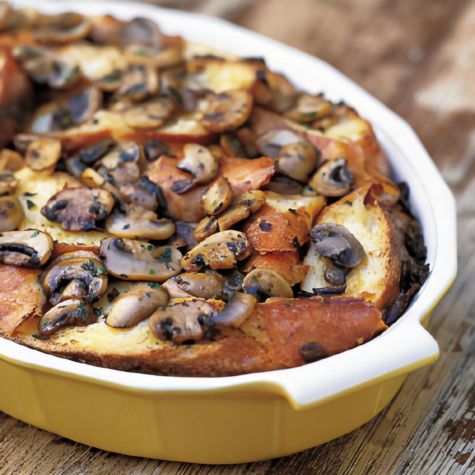 Mushroom Bread Pudding