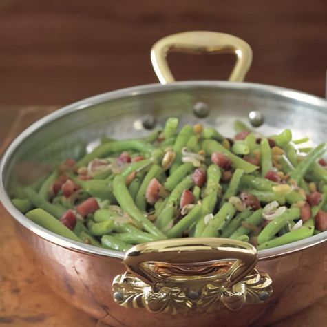 Green Beans with Pancetta and Pine Nuts