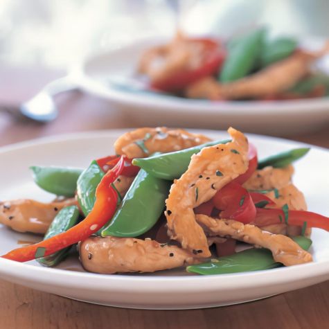 Sesame Chicken with Sugar Snap Peas