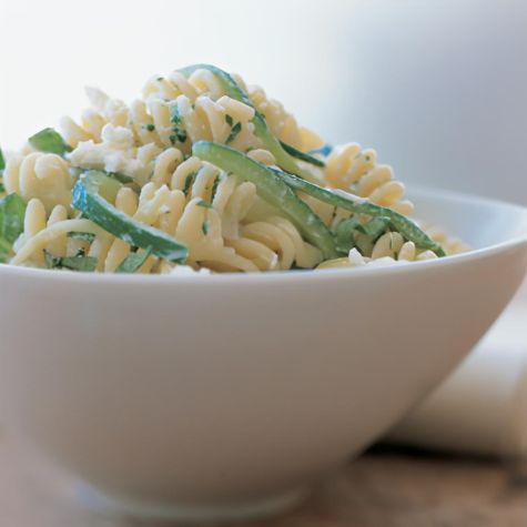 Fusilli with Zucchini & Goat Cheese