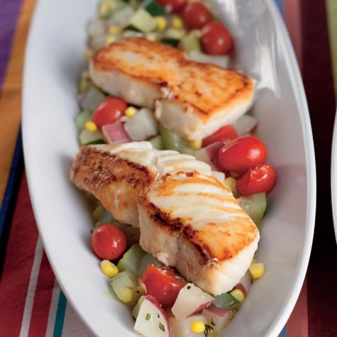 Vegetable Stew with Halibut