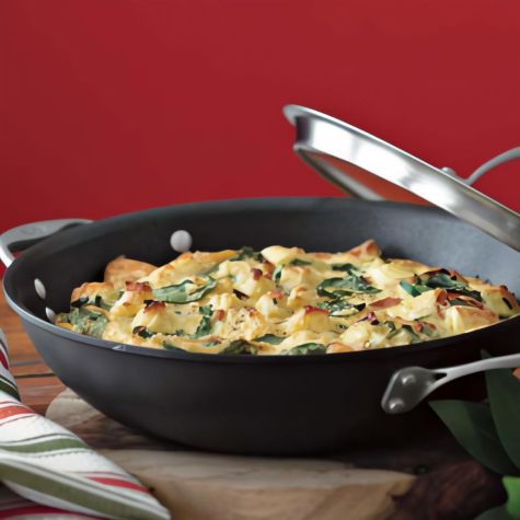 Strata with Cipollini Onions & Arugula