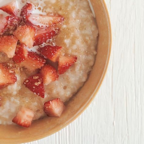 Irish Porridge with Strawberries & Cream
